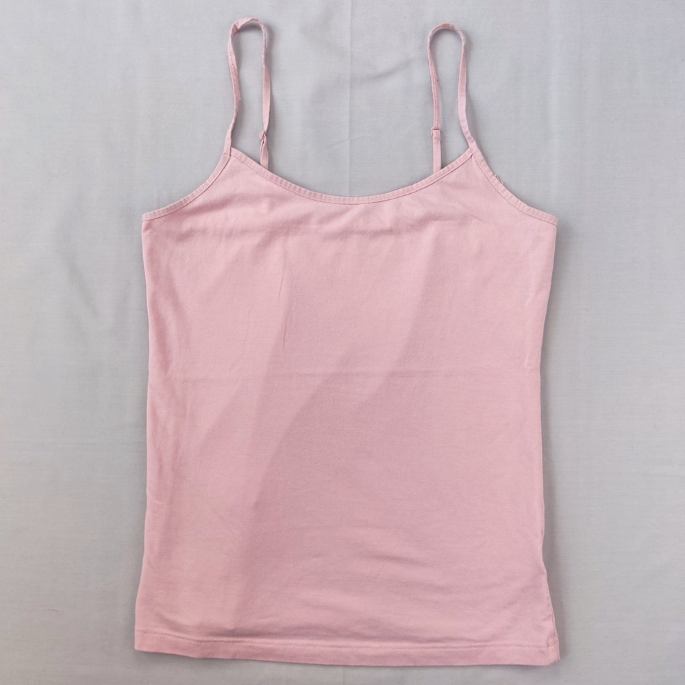 Time and Tru Cami Women S Pink Scoop Neck Adjustable Strap Stretch Layering Tank